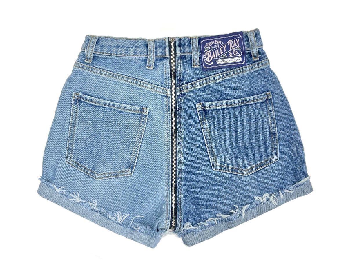 Bailey Ray and Co - Distressed High Waisted Denim Shorts - The Nova