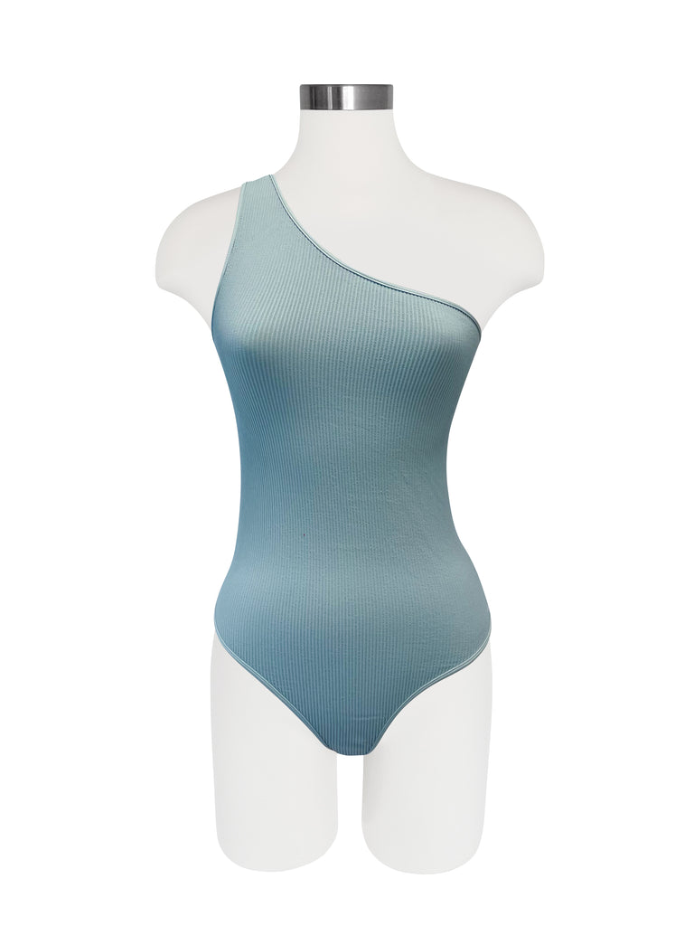 Seamless One Shoulder Bodysuit - Sage