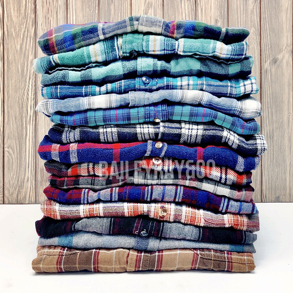 Vintage Flannel - Button Down - Choose Your Color