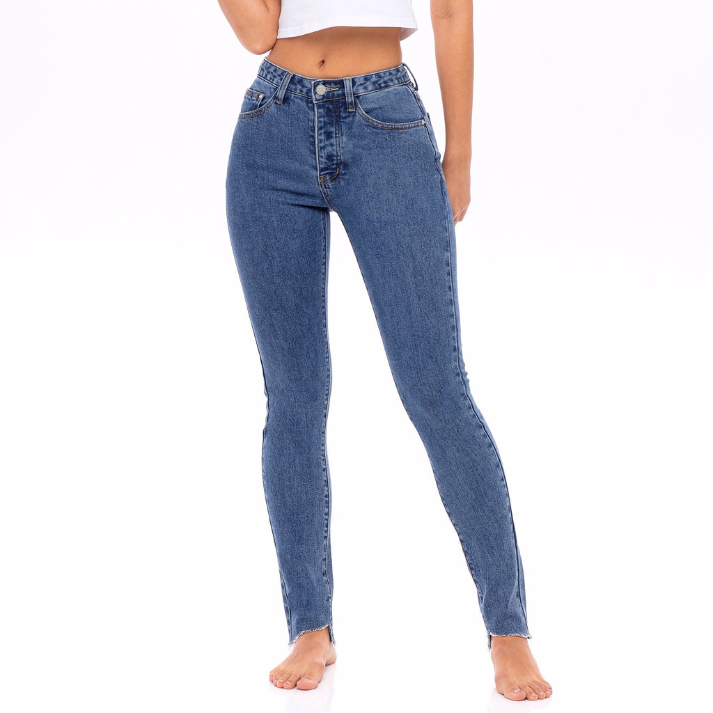 Medium Wash,  High Waisted Jeans - With Stretch - The Lily