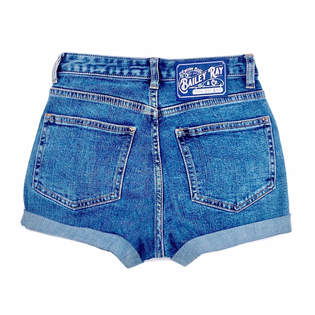 Bailey Ray and Co - Distressed Black High Waisted Denim Shorts