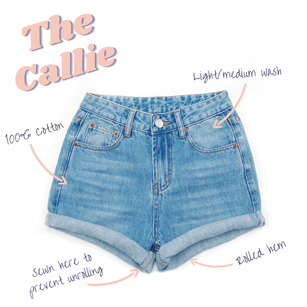 High Waisted Denim Shorts  - The Callie